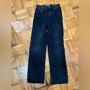 Zara Black Straight Leg Jeans Classic Style